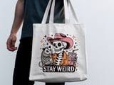 Stay Weird Cowboy Skeleton Tote Bag thumbnail 11