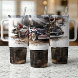 Pontiac Trans Am 40oz Tumbler Wrap, Muscle Car Sublimation Design, Distressed Americana Patriotic Car Digital thumbnail 4