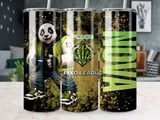 20oz Skinny Tumbler with Straw, Panda Gamer Tumbler, Gaming Cup, Video Game Gift for Boys and Teens thumbnail 1