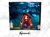 Cute Witch Tumbler Wrap, Halloween Custom 20oz Seamless Skinny Tumbler Design, Digital Download thumbnail 5