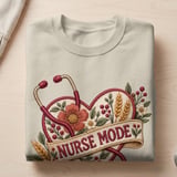 Nurse Mode Sweatshirt, Faux Embroidery Nurse Hoodie, Floral Stethoscope Tote Bag, Nursing Student Gift, Cottagecore Nurse Life Apparel thumbnail 10