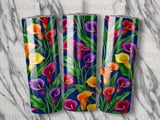 Vibrant Calla Lily Tumbler Wrap Digital Design | Seamless Sublimation PNG for 20oz Skinny Tapered Tumbler | Floral Crafter Gift thumbnail 7