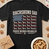 Dachshund Dad American Flag Tee thumbnail 1