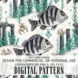 Fish Digital Pattern, Sea Life Digital Bundle, Underwater Pattern, Aquarium Animal, Fish Pattern, Digital Paper, Commercial Use, Printable thumbnail 1