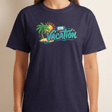 On Vacation Shirt, Tropical Palm Tree Beach T-Shirt, Summer Travel Tee, Getaway Holiday Gift for Her, Family Trip T-Shirts thumbnail 2