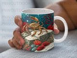 Crab Ocean Life Mug Sublimation Wrap PNG, Marine Life Digital Design for 11oz 15oz Mugs, Underwater Sea Animal Instant Download thumbnail 5