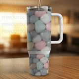 Pastel Pebble Pattern, 40oz Tumbler Sublimation Wrap, Seamless Distressed Tapered Design, Digital Download thumbnail 4
