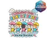 Whimsical Cats Rainy Day Parade Mug Wrap thumbnail 2