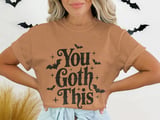 You Goth This T-Shirt, Spooky Bat Halloween Sweatshirt, Gothic Empowerment Quote Top, Funny Pun Creepy Cute, Dark Aesthetic Gift thumbnail 5