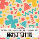 Digital Pattern, Geometric Digital Pattern, Digital Bundle Pattern, Doodle Pattern, Digital Shapes Pattern, Abstract Pattern, Fun Pattern thumbnail 1