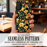 Yellow Orange Flowers Tumbler Digital Paper, Watercolor Floral Backgrounds, Junk Journal Pages, Printable PNG, Scrapbooking Paper thumbnail 6