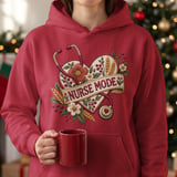 Nurse Mode Sweatshirt, Faux Embroidery Nurse Hoodie, Floral Stethoscope Tote Bag, Nursing Student Gift, Cottagecore Nurse Life Apparel thumbnail 12
