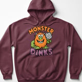 Pickleball Gildan Fleece Hoodie, Monster Dinks Funny Beast Graphic, Warm Court Pullover Sweatshirt thumbnail 3