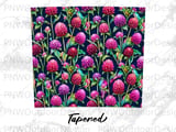 Gomphrena Floral 20oz Tumbler Sublimation PNG | Seamless Globe Amaranth Digital Design + Car Coasters | Vibrant Watercolor Pattern thumbnail 14