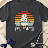 I Will Stab You Nurse Ghost Tee thumbnail 2