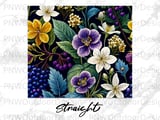 Dark Floral Tumbler Wrap Digital PNG 20oz Skinny Sublimation Design File. Seamless Botanical Elegant Flower Pattern Instant Download. thumbnail 13