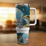 40oz Tumbler Sublimation Wrap Seamless Underwater Coral Reef Fish Design Distressed Marine Digital Download for Tapered Tumblers thumbnail 4