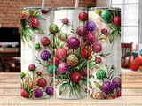 Watercolor Floral Tumbler Sublimation Design PNG | 20oz Skinny Seamless Tapered Digital File with Free Car Coaster Wrap thumbnail 8