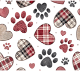 Digital Bundle Pattern, Hearts and Paw Prints, Seamless Pattern, Valentine Sublimation Design, Pet Lover, PNG, JPG, Digital Paper, Fabric thumbnail 8