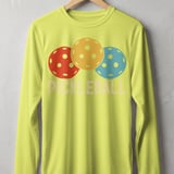 Pickleball Sport-Tek Long Sleeve Tee, Retro Tri-Color Balls Pickleball, Sun Shield Performance Shirt thumbnail 9