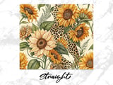 Sunflower Leopard 20oz Tumbler Wrap PNG, Floral Print Tumbler Design, Digital Download Tumbler, Sublimation Template, Tumbler Designs thumbnail 4