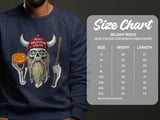 Swedish American Halloween Sweatshirt and T-shirts, Viking Skull Sweatshirt, Halloween Costume, Sweden Flag Eyes, Spooky Season Apparel thumbnail 4