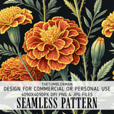 Marigold Tumbler Design, Digital Paper, Floral Background, Junk Journal Pages, Scrapbooking Paper, Printable Tumbler Png, Orange Flowers thumbnail 1