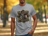 US Army Soldier Serving with Honor T-Shirt | Patriotic Military Veteran Gift | American Pride Eagle Flag Graphic Tee thumbnail 5