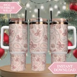 Whimsical Pearl Bow & Shell Digital Pattern Size Bundle Png thumbnail 8