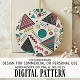 90s Memphis Style Digital Pattern Size Bundle Png thumbnail 3