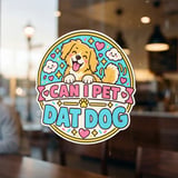 Can I Pet Dat Dog Meme Cartoon Golden Retriever Puppy Animal Lover Graphic T-Shirt thumbnail 9
