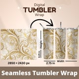 Golden Floral Swirl Tumbler Design, Digital Papers, Watercolor Backgrounds, Floral Junk Journal, Printable Tumbler Png, Scrapbooking thumbnail 7