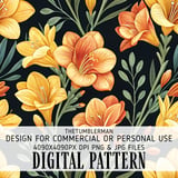 Yellow Orange Floral Tumbler Design, Watercolor Flowers Backgrounds, Junk Journal Pages, Printable Tumbler PNG, Digital Scrapbooking Paper thumbnail 13