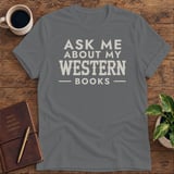 Ask Me About My Western Books Softstyle Tee thumbnail 3