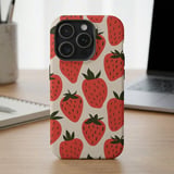 Vintage Strawberry Pattern MagSafe® Phone Case thumbnail 2
