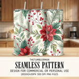 Watercolor Poinsettia Tumbler, Floral Digital Paper, Christmas Tumbler Design, Junk Journal Pages, Scrapbooking Paper, Printable PNG thumbnail 2