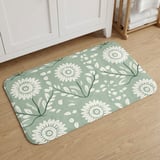 Sage Green Floral Shower Curtain and Bath Mat Set, Folk Art Botanical Flower Bathroom Decor, Cottagecore Farmhouse Boho Bath Set Gift thumbnail 11