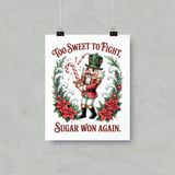 Nutcracker Poster: Christmas Decor, Candy Cane Sword, Holiday Saying, Framed thumbnail 1