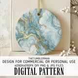 Blue Gold Marble Tumbler Digital, Watercolor Backgrounds, Floral Papers, Junk Journal Pages, Printable PNG, Scrapbooking Paper thumbnail 3