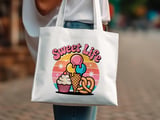 Sweet Life Digital PNG, Retro Ice Cream Cupcake Pretzel Graphic, Groovy Dessert Art, Summer Food Download, Candy Clipart thumbnail 4