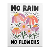 No Rain No Flowers Wall Art, Floral Poster, Motivational Print, Inspirational Home Decor, Cute Botanical Wall Decor thumbnail 1