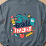 3rd Grade Teacher Shirt, Third Grade Team Crewneck Sweatshirt, Back To School Gift For Elementary Educator, Teacher Appreciation Tee thumbnail 7