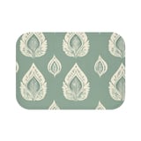 Sage Green Shower Curtain and Bath Mat, Boho Ikat Botanical Leaves Bathroom Decor, Neutral Spa Bath Set, Aesthetic Housewarming Gift thumbnail 15