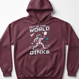 Pickleball Gildan Fleece Hoodie, Out of This World Dinks, Cosmic Astronaut Court Pullover Sweatshirt thumbnail 3