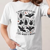 Whimsical Bat I Don't Give A Flap T-Shirt, Spooky Cute Bats Sweatshirt, Funny Goth Bat Lover Shirt, Quirky Halloween Gift thumbnail 7