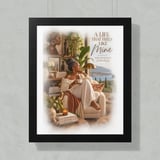 Black Woman Cozy Wall Art Framed Poster, A Life That Feels Like Mine Quote Print, Intentional Living Decor, Soft Life Affirmation Art thumbnail 2