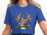 Cats feast on UFO's funny graphic -shirt, UFO Kitten Invasion Tee thumbnail 6