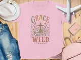 Grace Grows Wild Christian Youth T-Shirt, Boho Faith Tee, Vintage Floral Cross Design, Inspirational Religious Gift for Her, Nature Lover thumbnail 10