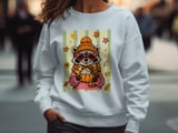 Cute Raccoon Fall Sweatshirt, Pumpkin Spice Latte Hoodie, Cozy Autumn Animal Tee, Heart Glasses Lover Apparel Gift thumbnail 7