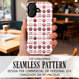 Happy Valentine, Paw Print, Dog Lover, Digital Pattern, Fabric Design, Digital Paper, Seamless Pattern, Sublimation Design, Digital Bundle thumbnail 6